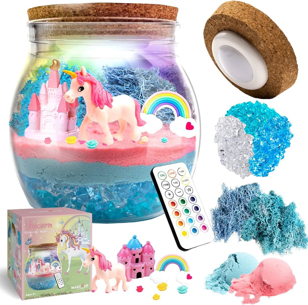 Unicorn Light Up Terrarium Kit for Kids I DIY Unicorn Toys Craft Kits for Kids I Terrarium Jar Ni... | Amazon (US)