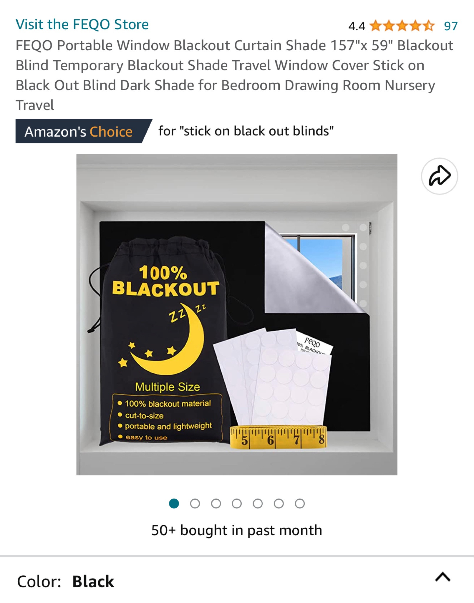 The BEST blackout option! It’s a lightweight piece of material that you cut to the dimensions of the window and it completely blacks out your room or your kids room. They attach via velcro dots to the window (I put a dot in each corner of the window and one dot in the top middle of the larger windows). Easy to take down when you want daylight and put up when it’s bed time! Definitely changed our lives! 