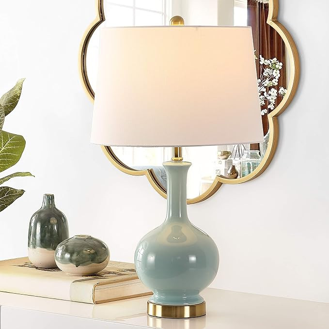 SAFAVIEH Lighting Collection Bowie Blue Ceramic 26-inch Bedroom Living Room Home Office Desk Nigh... | Amazon (US)