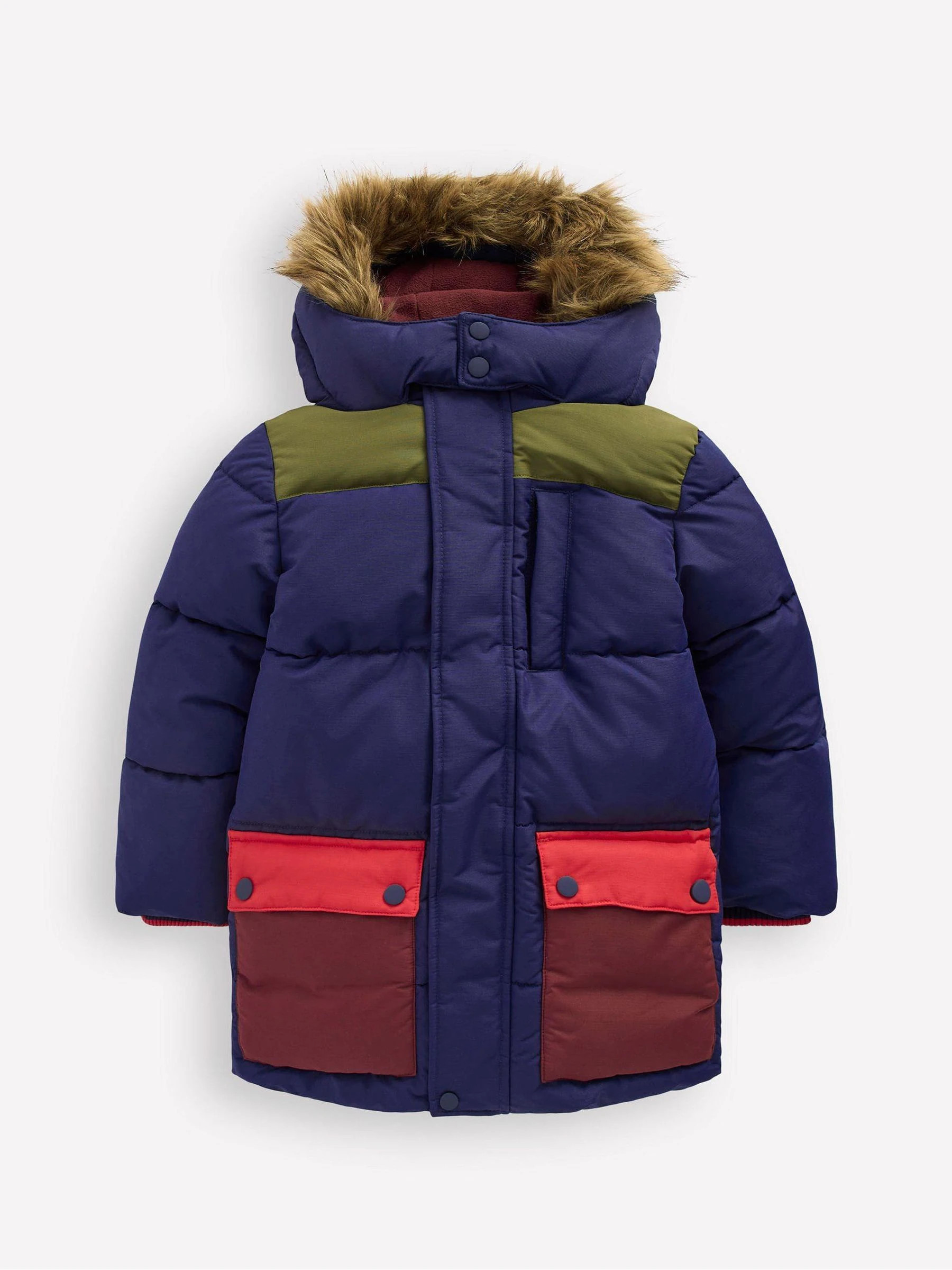 Boden Boden Blue Fleece Lined Padded Coat | Next US