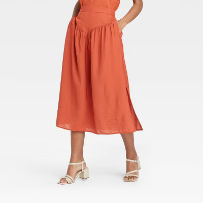 Women's Yoke-Front Midi Skirt - A New Day™ | Target