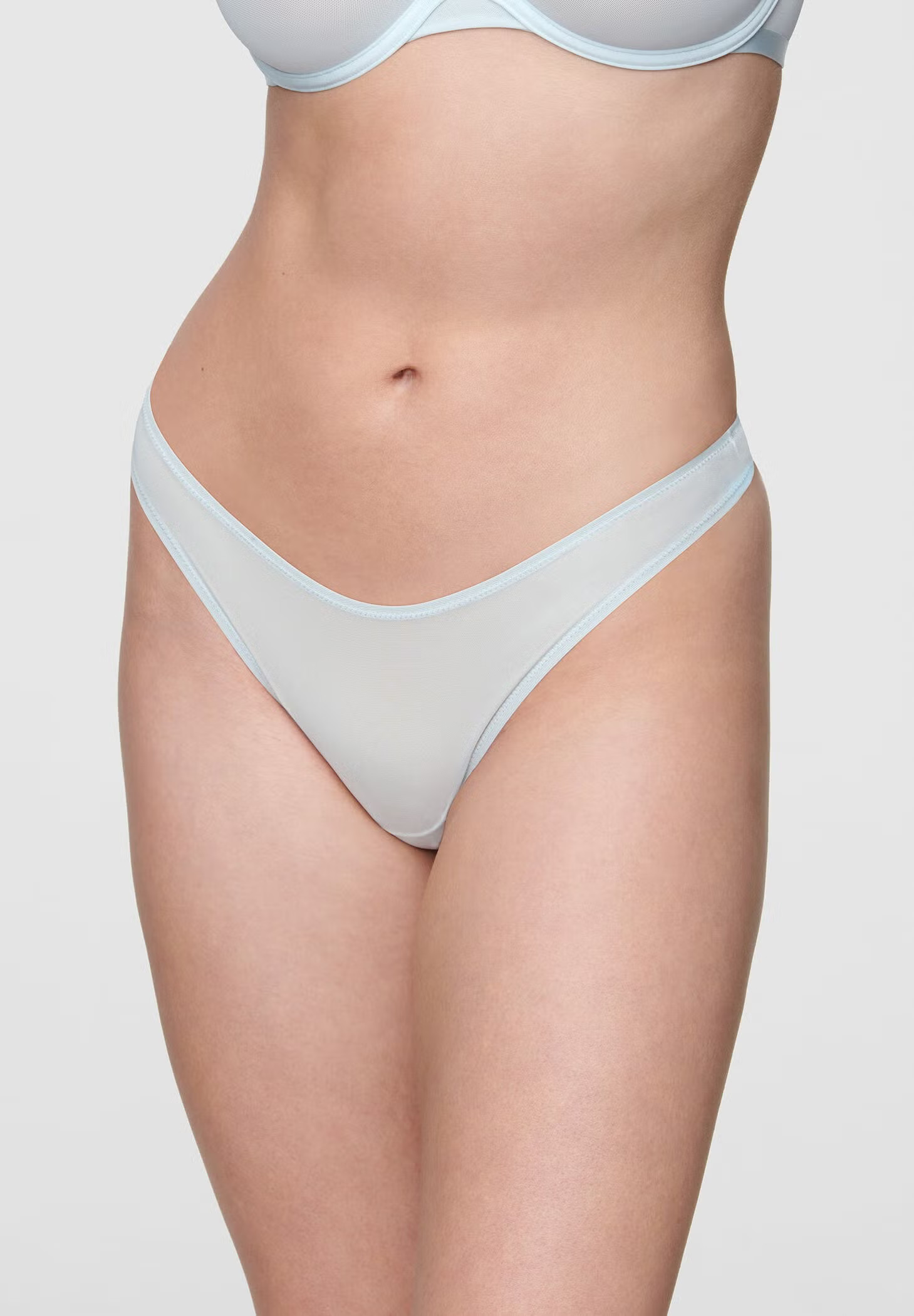 Plus Size Women's The Thong - Mesh by CUUP in Cyan (Size 7 / XXXL) | Eloquii