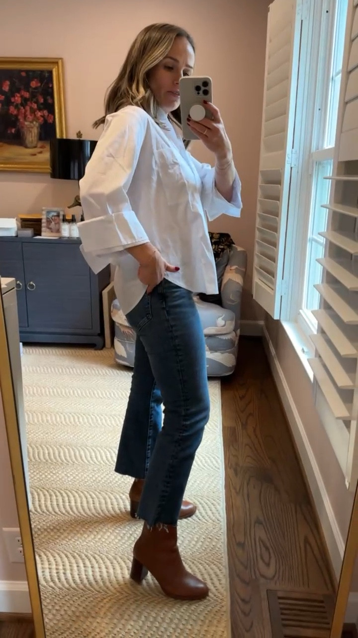 This white button down is the perfect closet essential. It’s not too long, not cropped, not fitted, slightly relaxed. This is a size small. 

#LTKSaleAlert #LTKxMadewell #LTKStyleTip