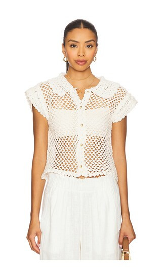 Lily Crochet Top in Coconut Milk | Revolve Clothing (Global)
