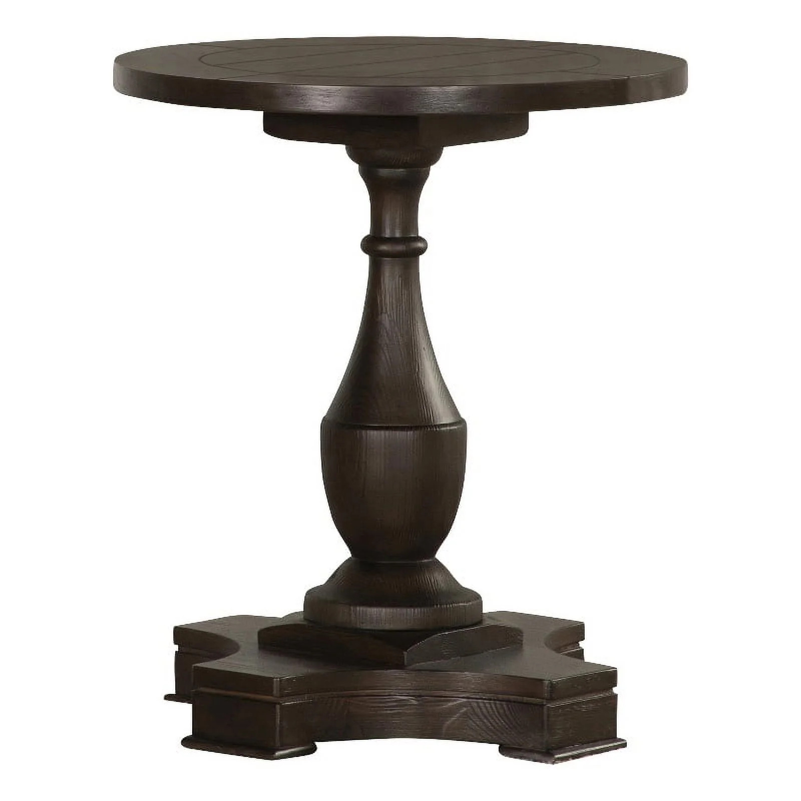 Coaster Traditional Wood Round End Table with Pedestal Base in Coffee | Walmart (US)
