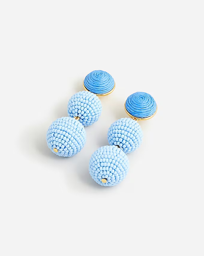 Faux-raffia-and-bead drop earrings | J. Crew US