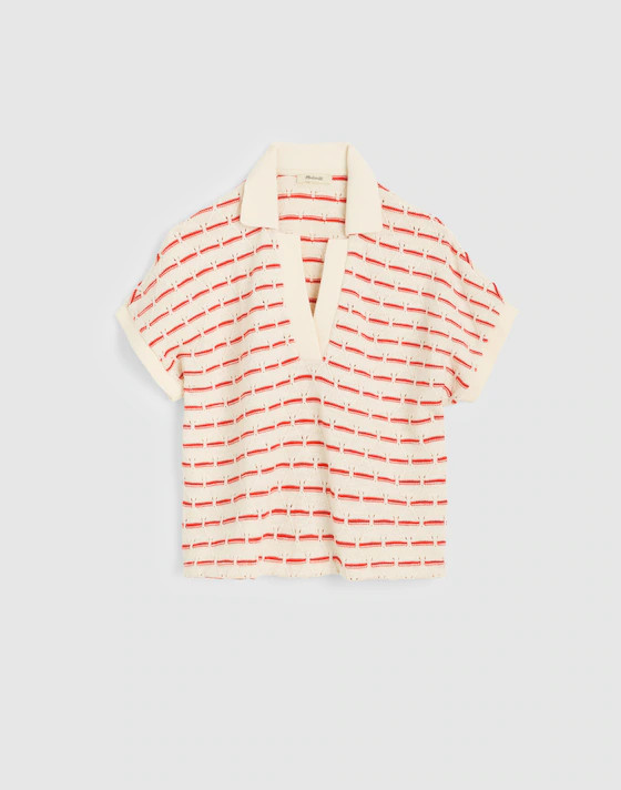 Diamond-Knit Relaxed Polo Shirt | Madewell