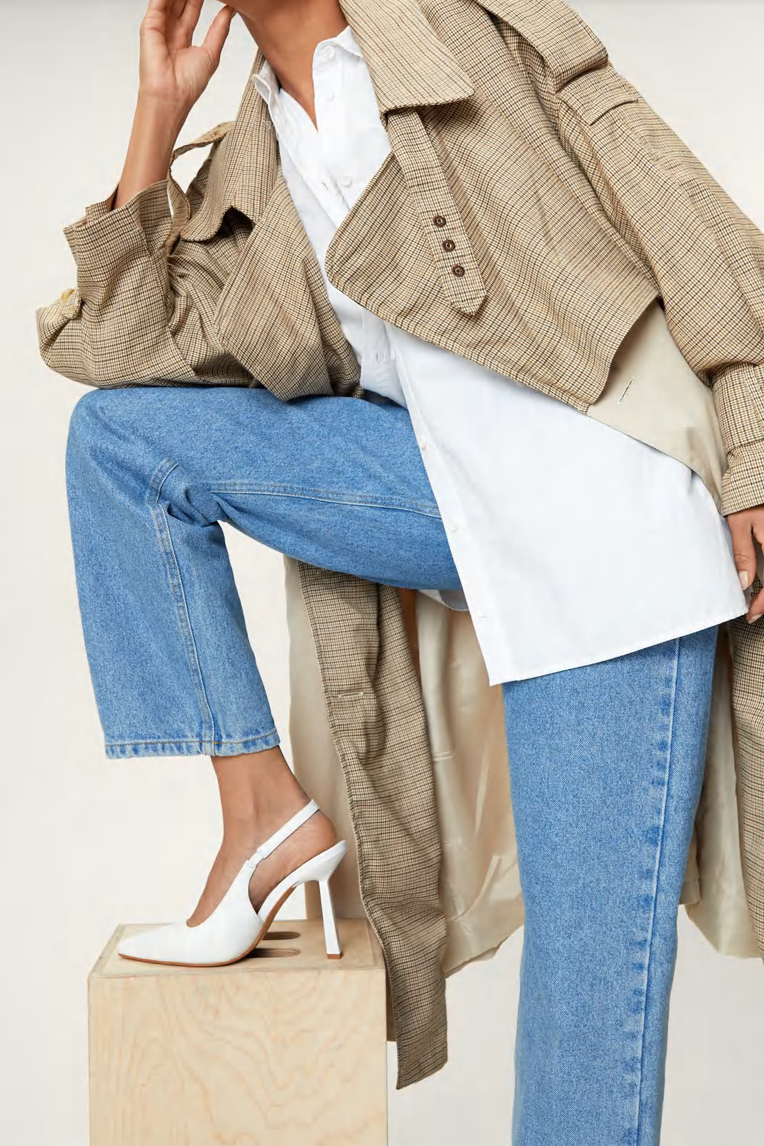 Faux Leather Slanted Heel Sling Back Court Shoes | Nasty Gal (US)