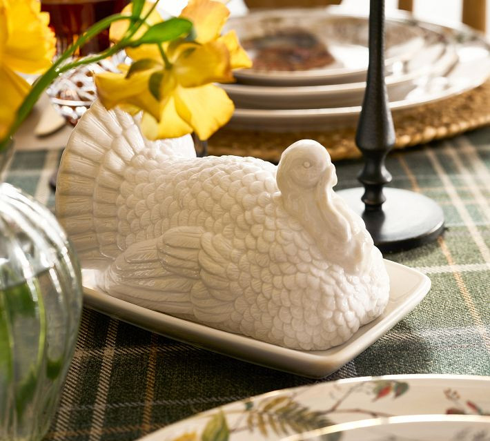Figural Turkey Stoneware Butter Dish | Pottery Barn (US)