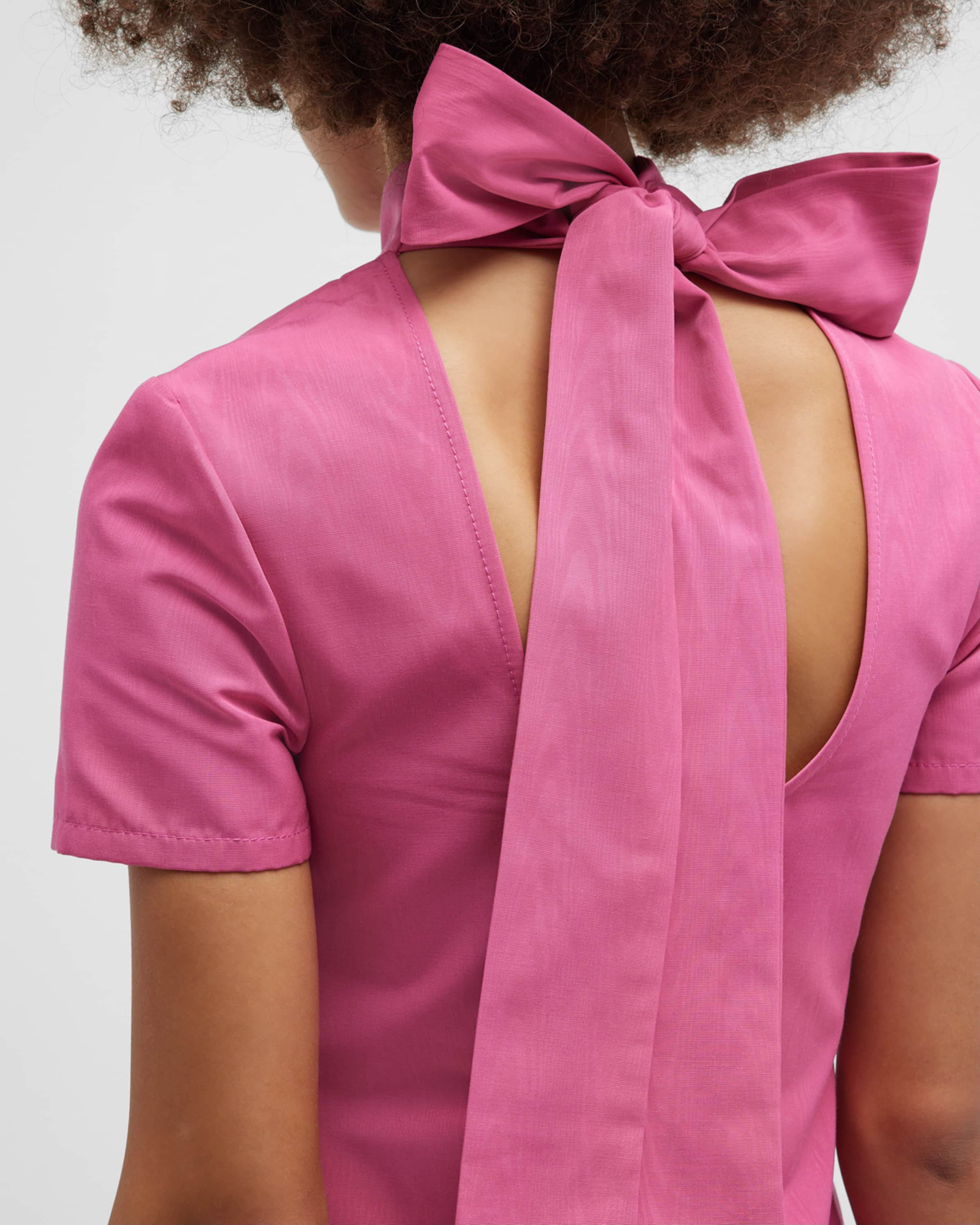 Ilana Tie-Back Bow Mini Dress | Neiman Marcus