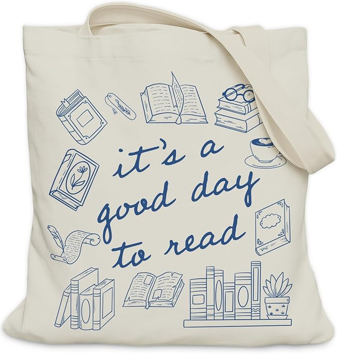 Book Lovers Gifts Tote Bag for Bookish Readers, Aesthetic Book Tote Bag for Librarian, Medium Siz... | Amazon (US)