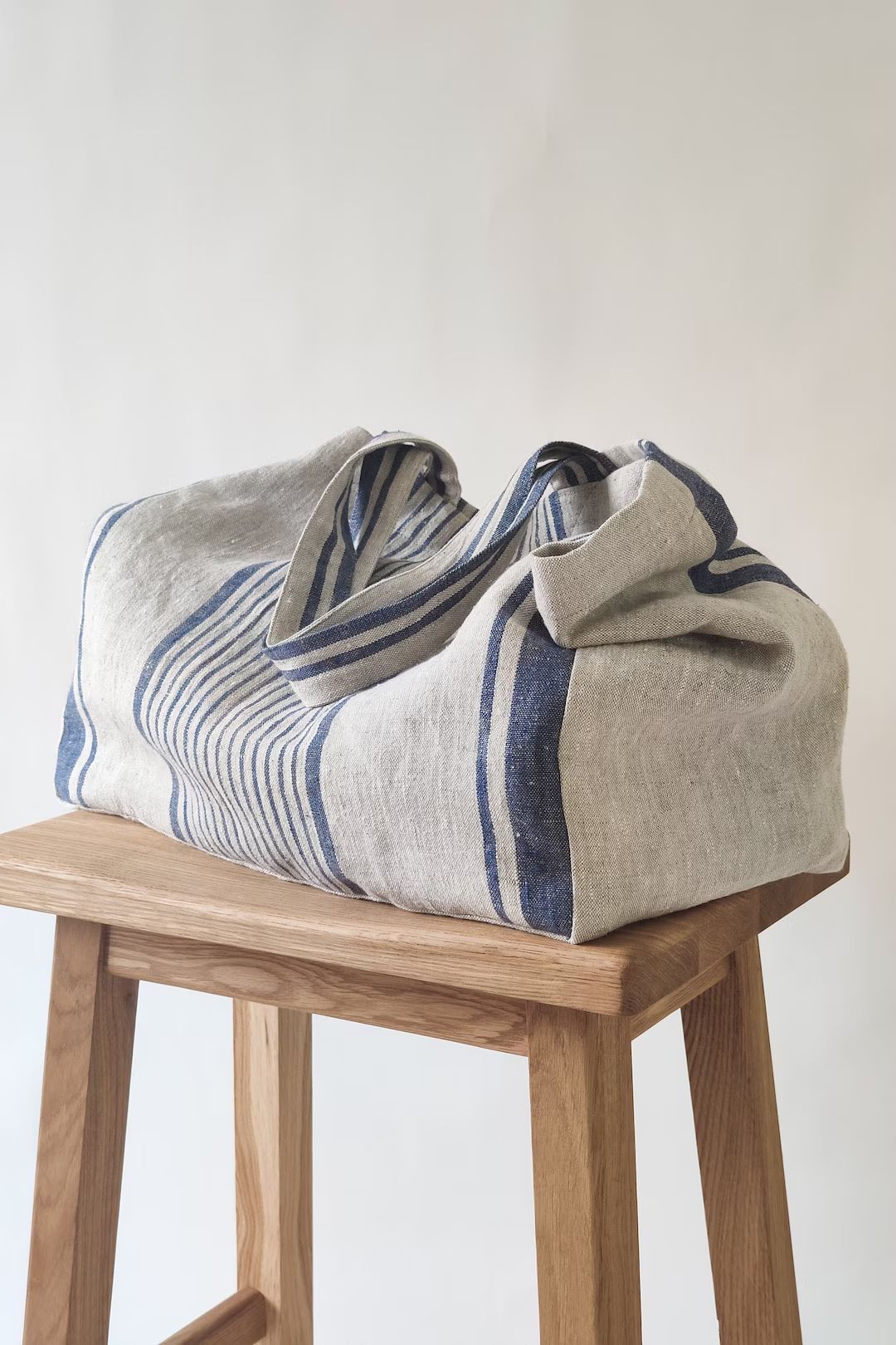 French Style Linen Beach Bag, Oversized Linen Bag, Linen Beach Bag With Pockets, Natural Linen Su... | Etsy (US)
