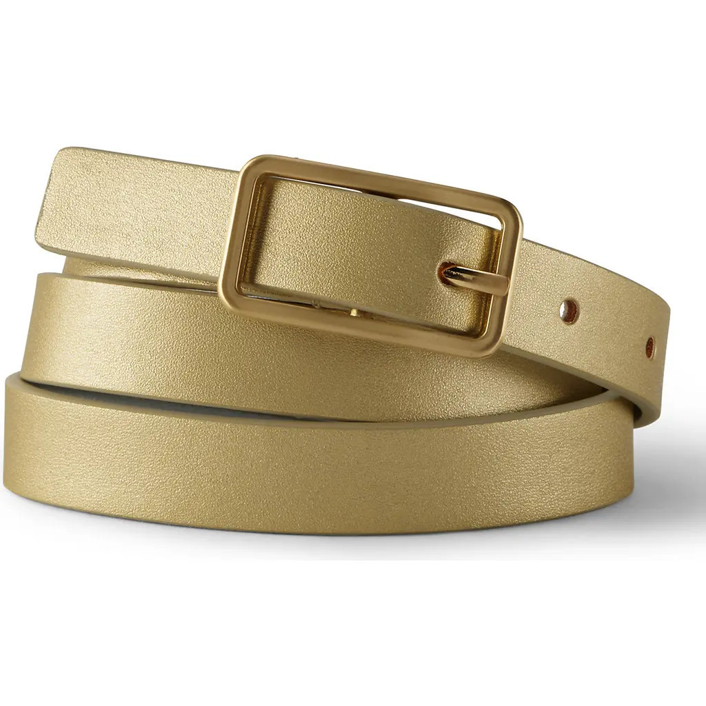 Lands' End Reversible Skinny Belt in Light Gold/silver at Nordstrom, Size Small | Nordstrom