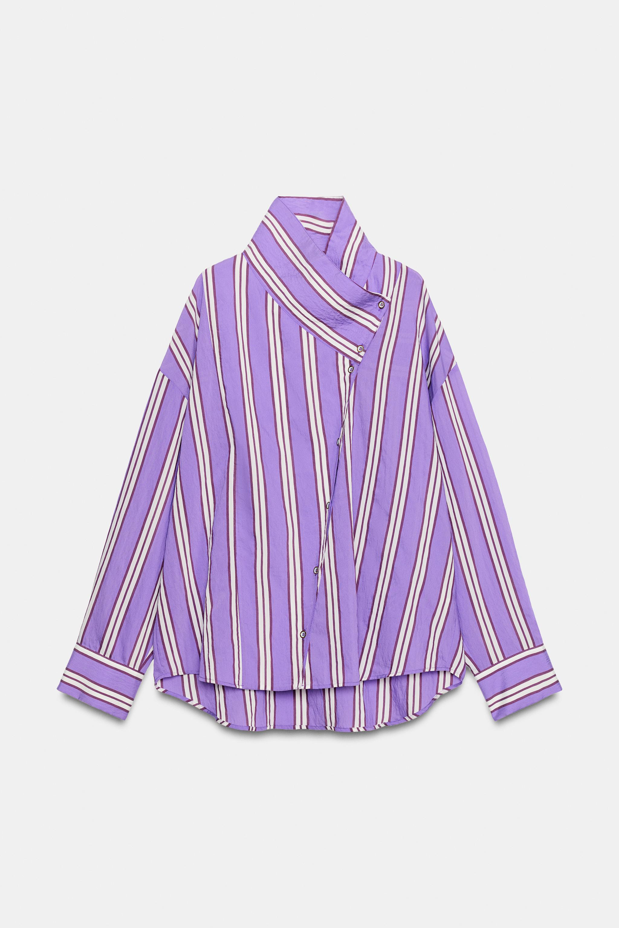 STRIPED WRAP SHIRT | Zara AU