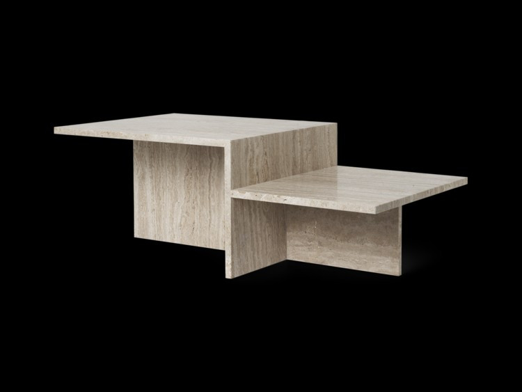 Distinct Coffee Table in Travertine | Burke Decor