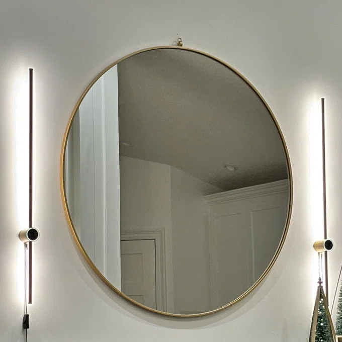 Cassie Metal/Manufactured Wood Round Wall Mirror | Wayfair North America