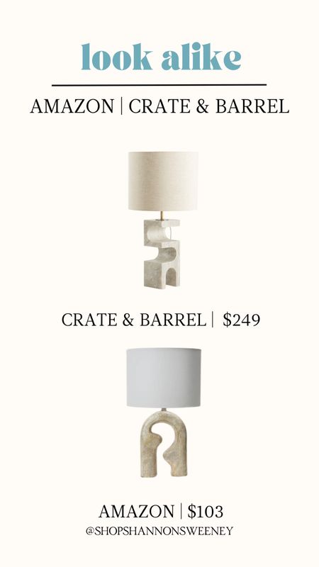look alike | crate and barrel lamp look for less on Amazon 

#LTKstyletip #LTKhome #LTKFind
