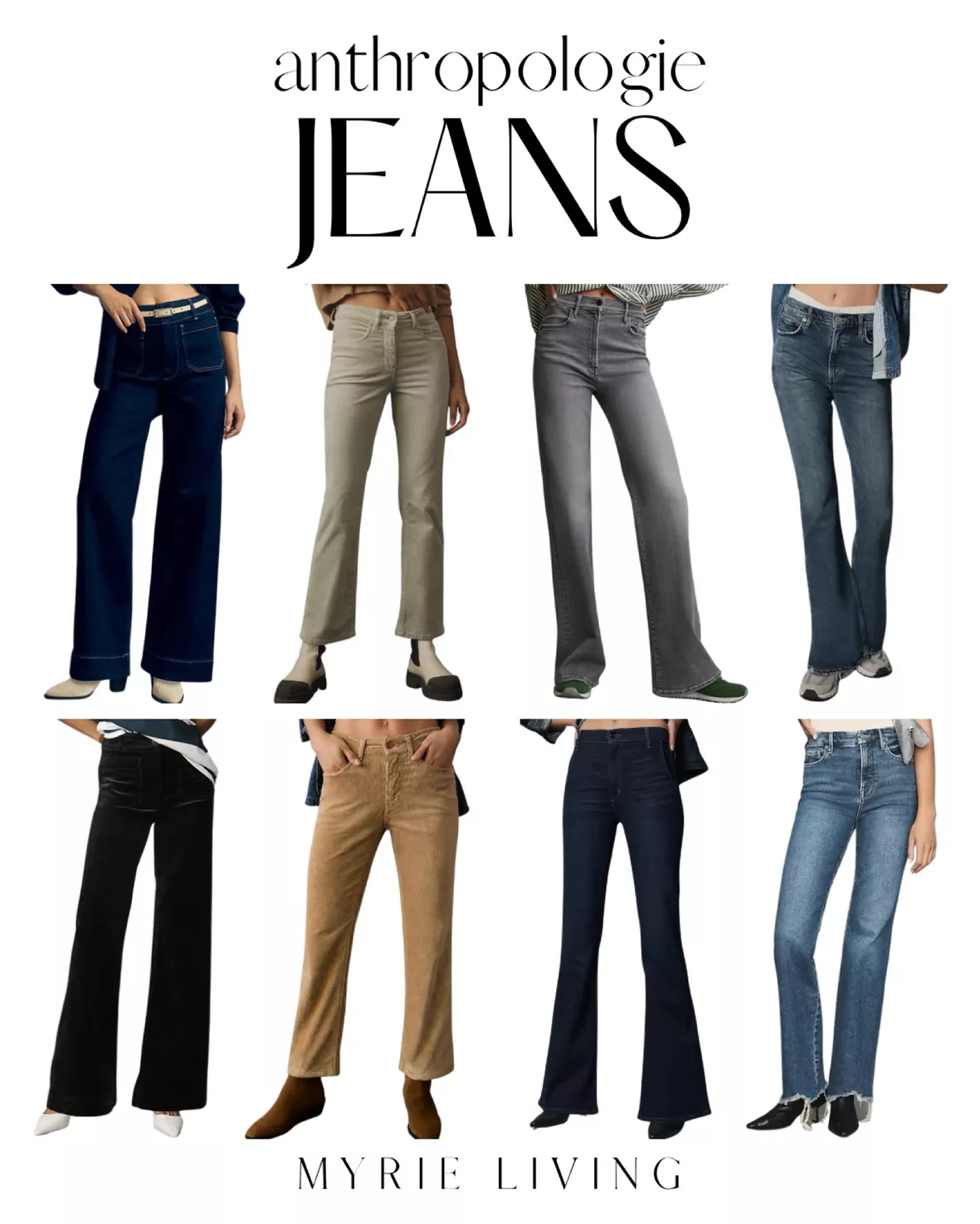 Denim Full Length Wide Leg Jeans