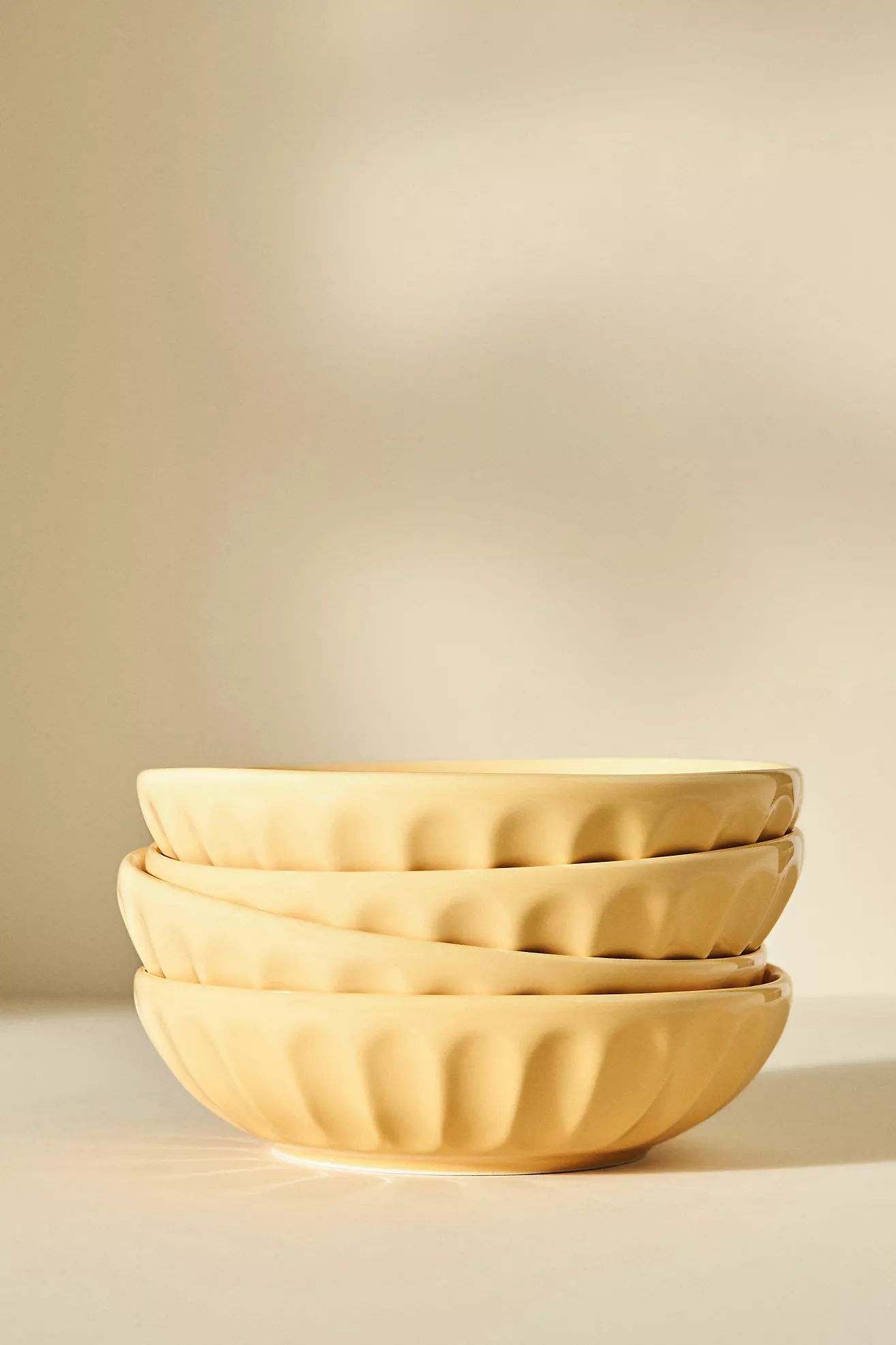 Shiny Latte Pasta Bowls, Set of 4 | Anthropologie (US)