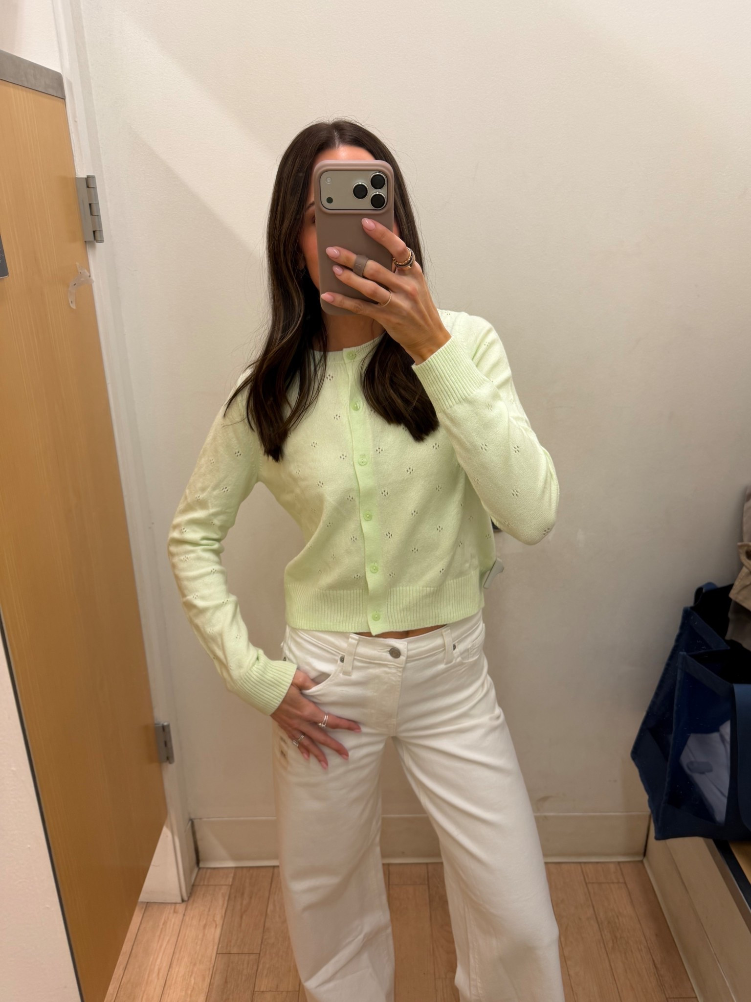 These pastel pointelle cardigans 🤩 wearing my true size S 
White wide leg jeans: true to size (2/26)

#LTKSeasonal #LTKSaleAlert #LTKootd