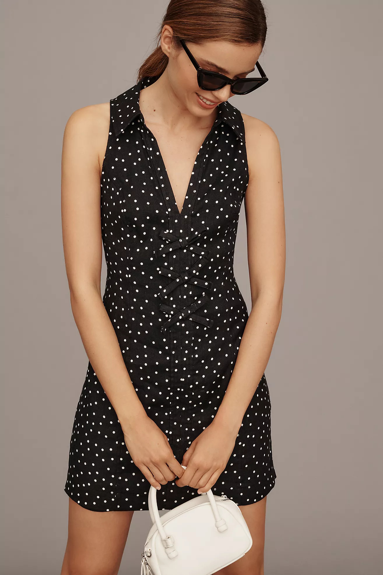Maeve Collared Halter Linen Mini Dress | Anthropologie (US)