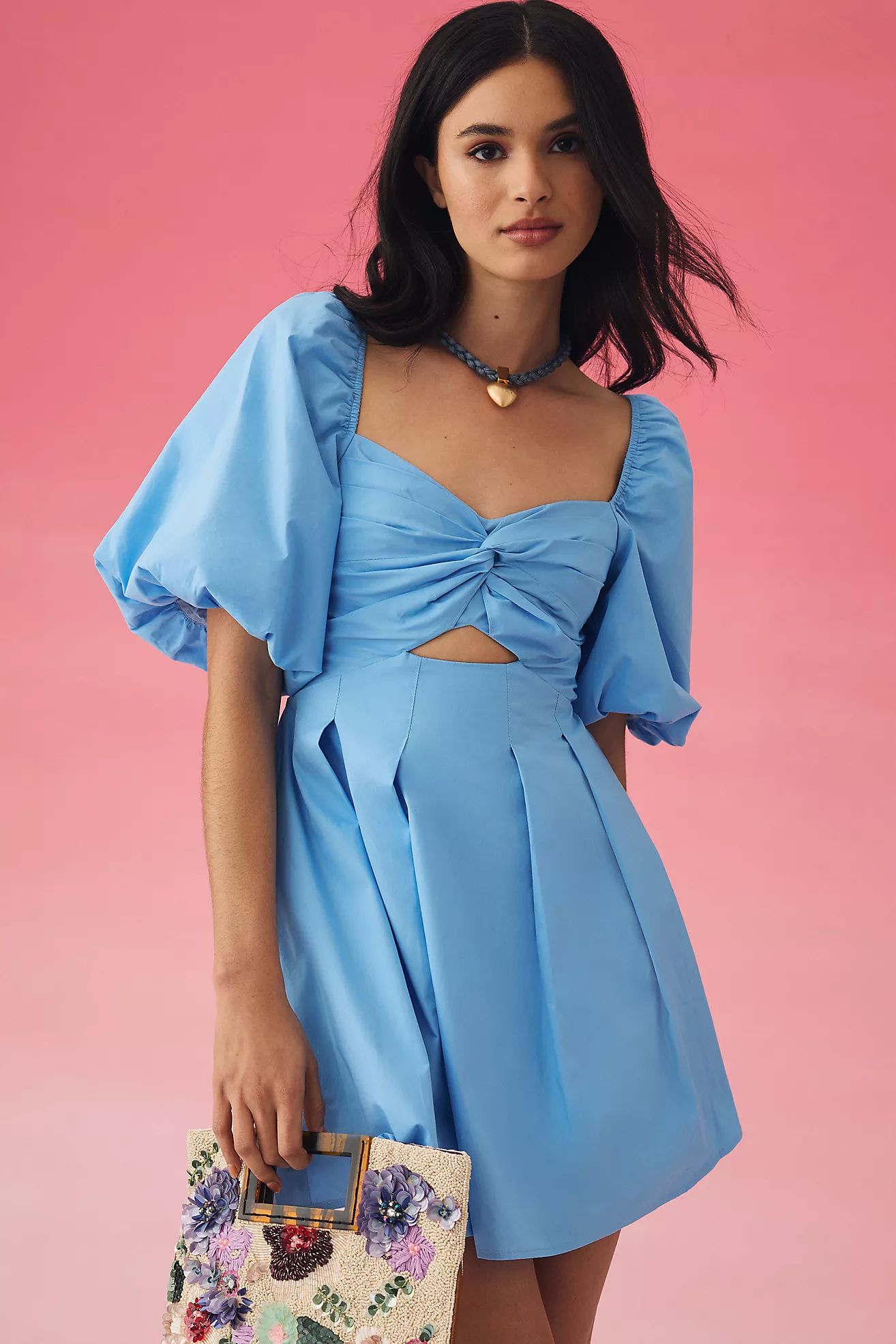 Moon River Puff-Sleeve Babydoll Dress | Anthropologie (US)