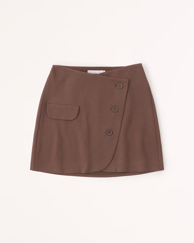 Women's Wrapped Suiting Mini Skirt | Women's Bottoms | Abercrombie.com | Abercrombie & Fitch (US)