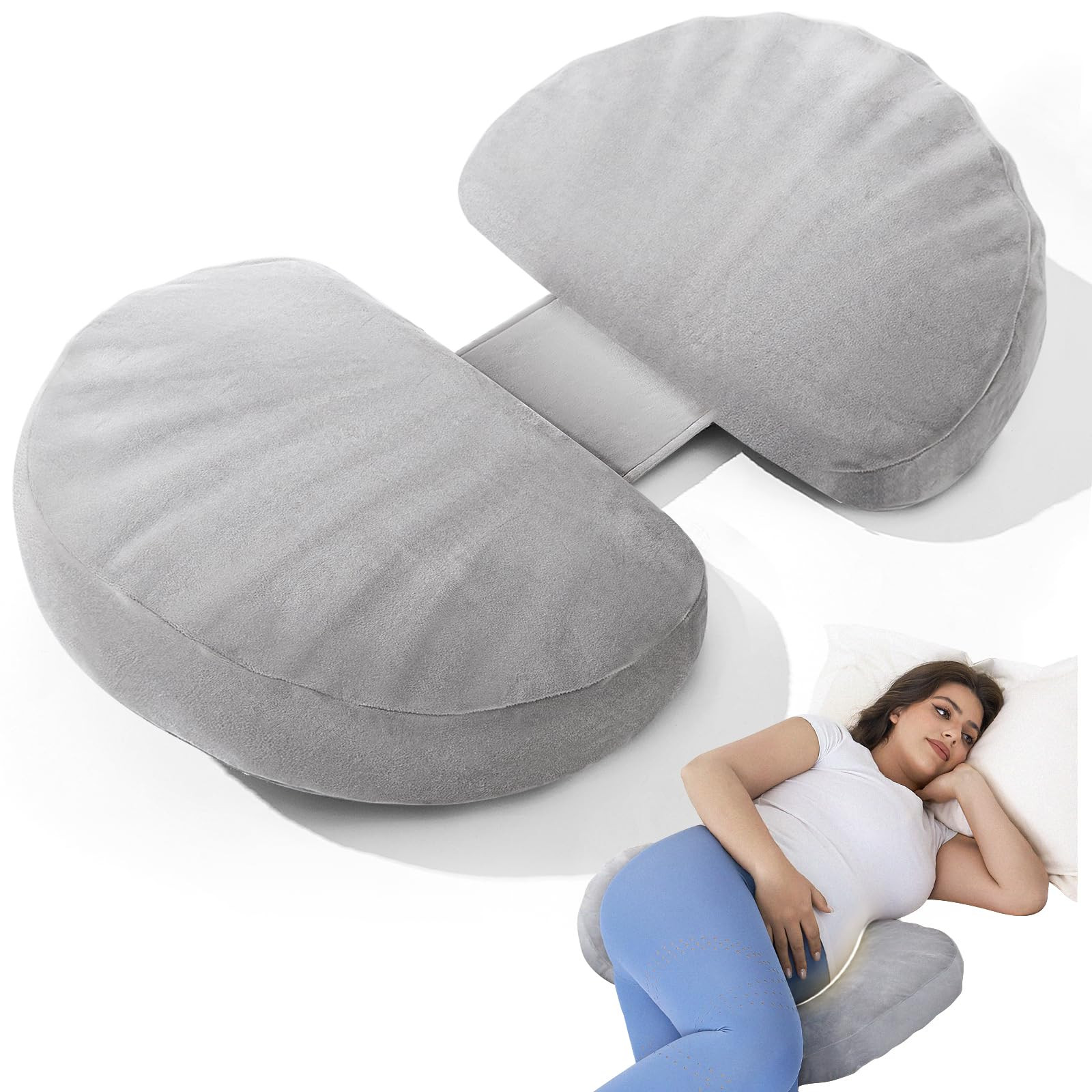 Pregnancy Pillow for Sleeping Memory Foam Pillow for Side Sleeper, Maternity Pillow Support for B... | Amazon (US)