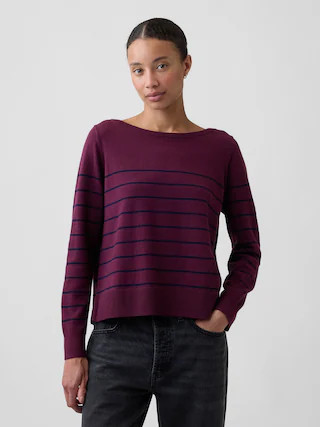 Relaxed Jersey Boatneck Sweater | Gap Factory