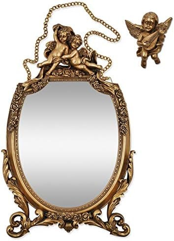 Wall Mirror Baroque Style Mirrors for Wall in Gold Hanging Mirror, 16.5 x 9.5 inches Decorative Mirr | Amazon (US)
