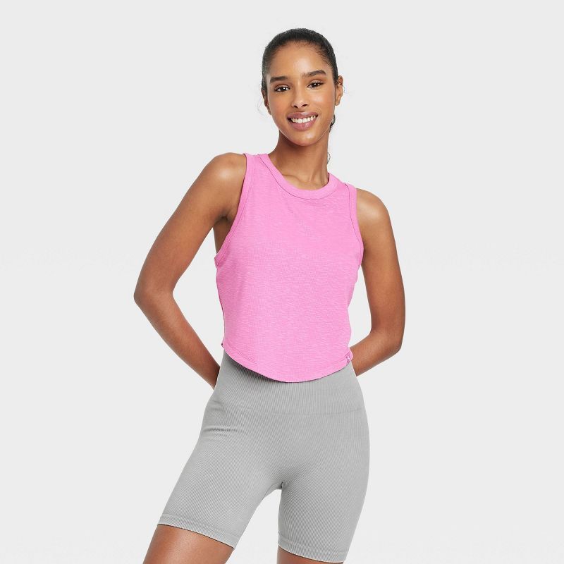 Women's Ribbed Cropped Tank Top - JoyLab™ | Target