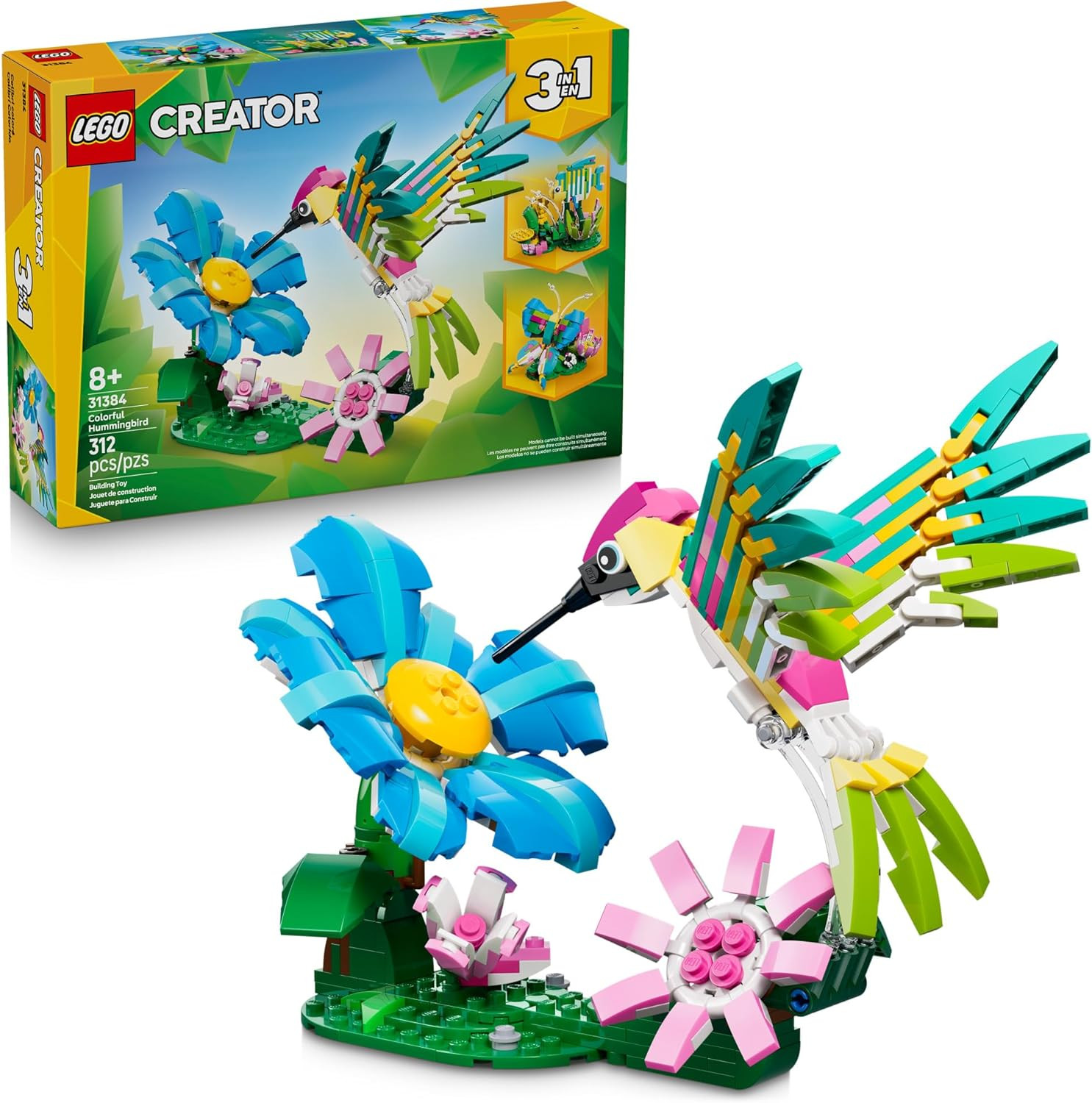 LEGO Creator 3 in1 Wild Animals: Colorful Hummingbird Building Toy for Girls, Boys, & Kids, Ages ... | Amazon (US)