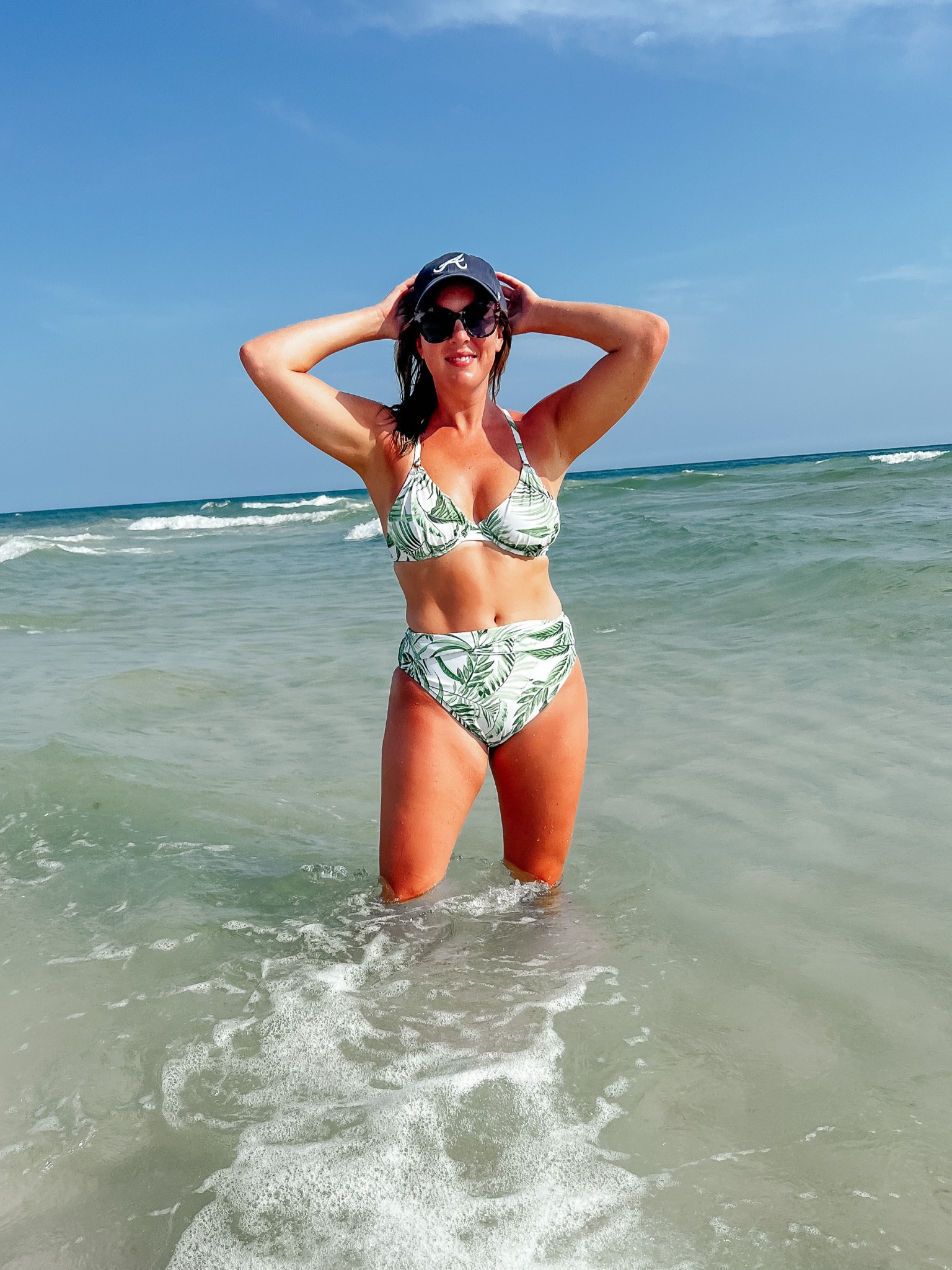 Palm print bikini. High waist cheeky bottoms TTS. Underwire top comes in bra sizes. On sale!! 

#LTKSeasonal #LTKunder50 #LTKswim