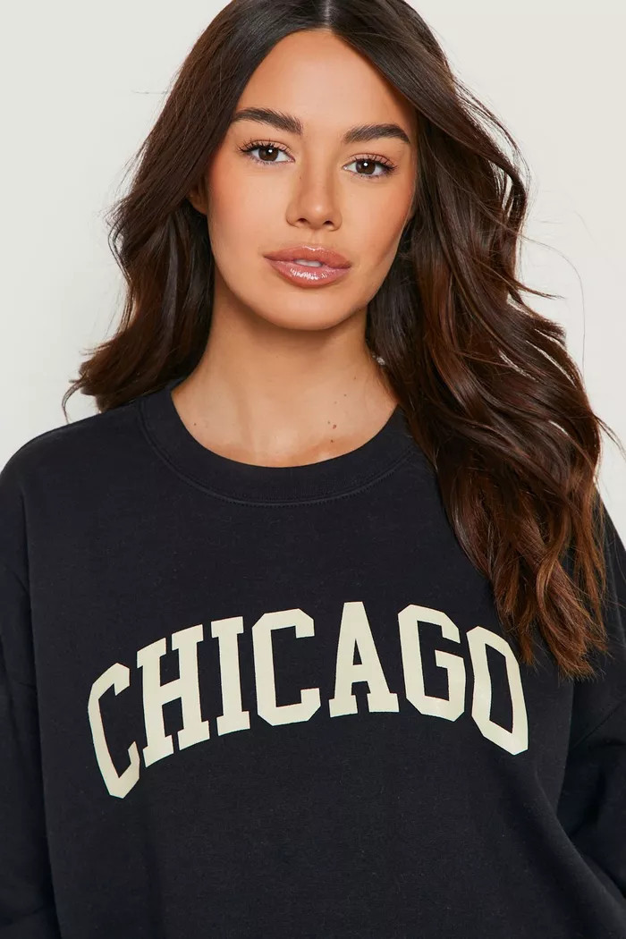 Maternity Chicago Oversized Sweatshirt | boohoo (US & Canada)