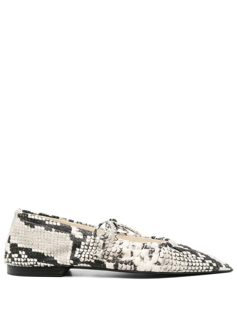 Bimba y Lola snakeskin-print Leather Ballerina Shoes  - Farfetch | Farfetch Global