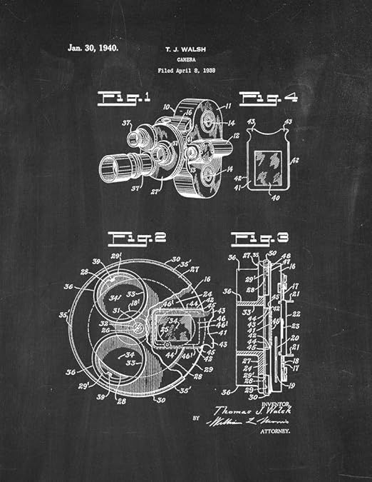 Camera Patent Print Chalkboard (16" x 20") M11930 | Amazon (US)