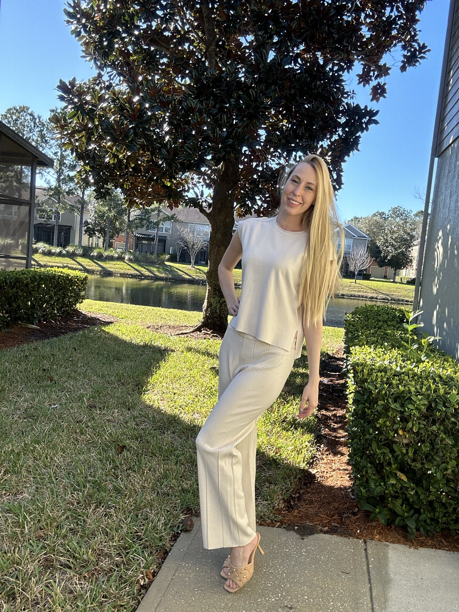 A set to lounge in or you can dress it up and look totally classy 
It has good stretch to the material 
Wearing size smalll

#LTKstyletip #LTKfindsunder50 #LTKworkwear