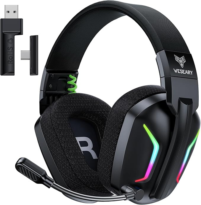 Wireless Gaming Headset for PS5, PS4, PC, Laptop, Mac & Switch, Dual Low-Latency 2.4GHz USB/Type-... | Amazon (US)