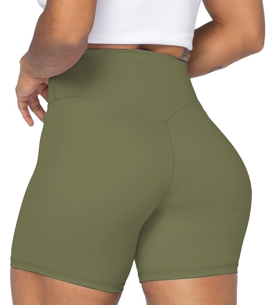 Sunzel No Front Seam High Waist Biker Shorts for Women, Squat Proof Yoga Workout Gym Bike Shorts | Amazon (US)