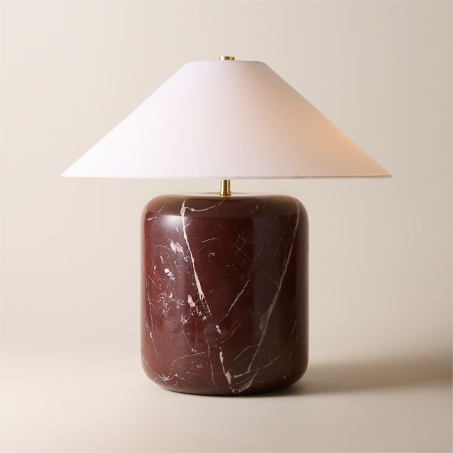 Block Rosso Levanto Marble Table Lamp | CB2