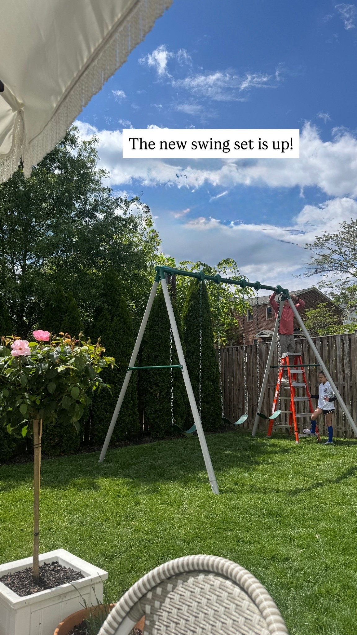 New metal swing set - sturdy enough for our 6, 9, and 10 year olds! 

#LTKdayinmylife #LTKHome #LTKSaleAlert