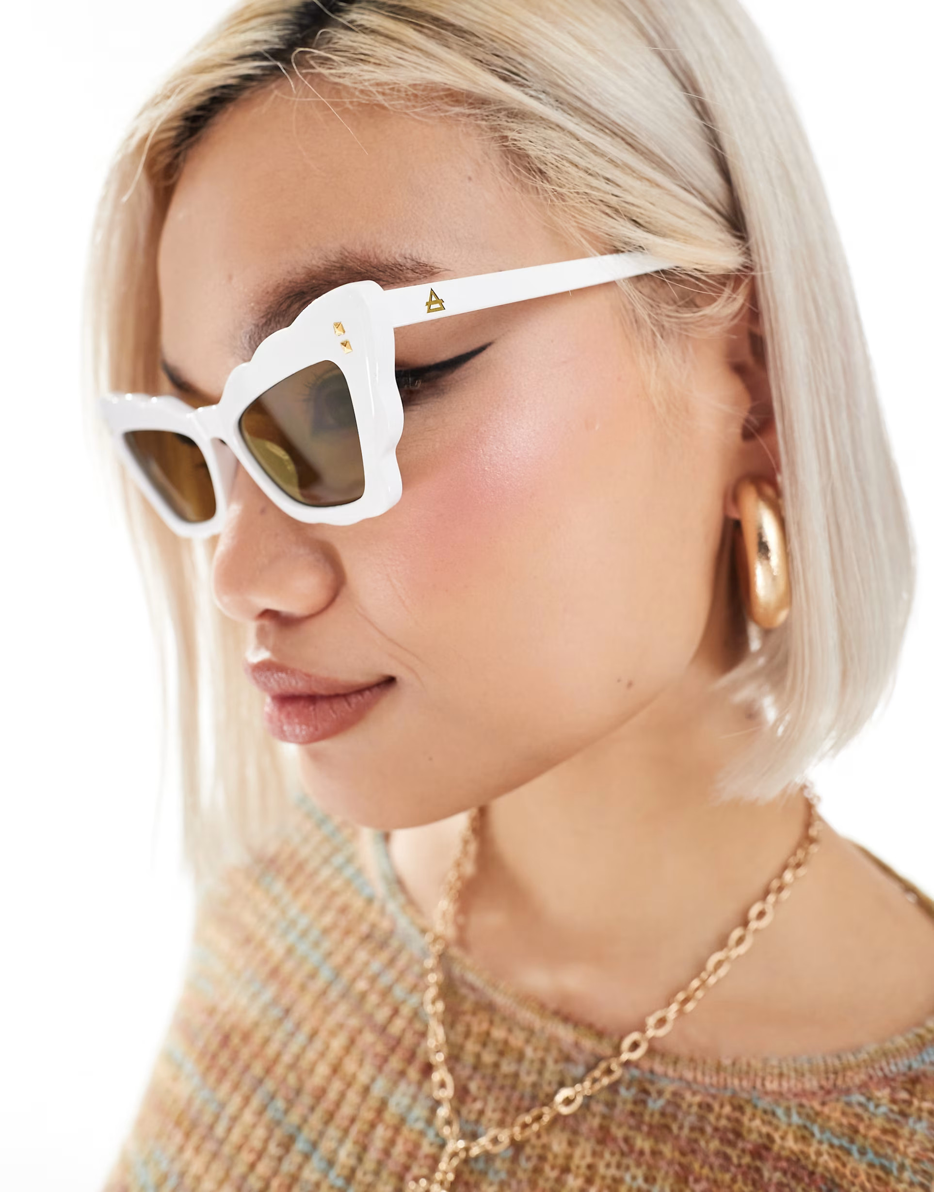 AIRE Gamma Ray scalloped sunglasses in white | ASOS | ASOS (Global)