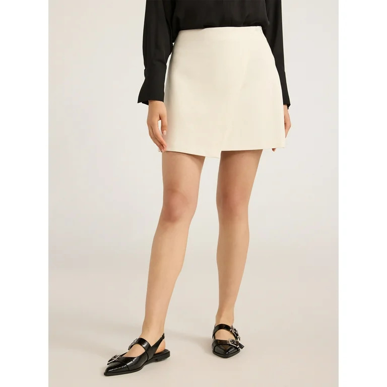 Scoop Women's Fold Over Ponte Mini Skirt, Sizes XS-XXL - Walmart.com | Walmart (US)
