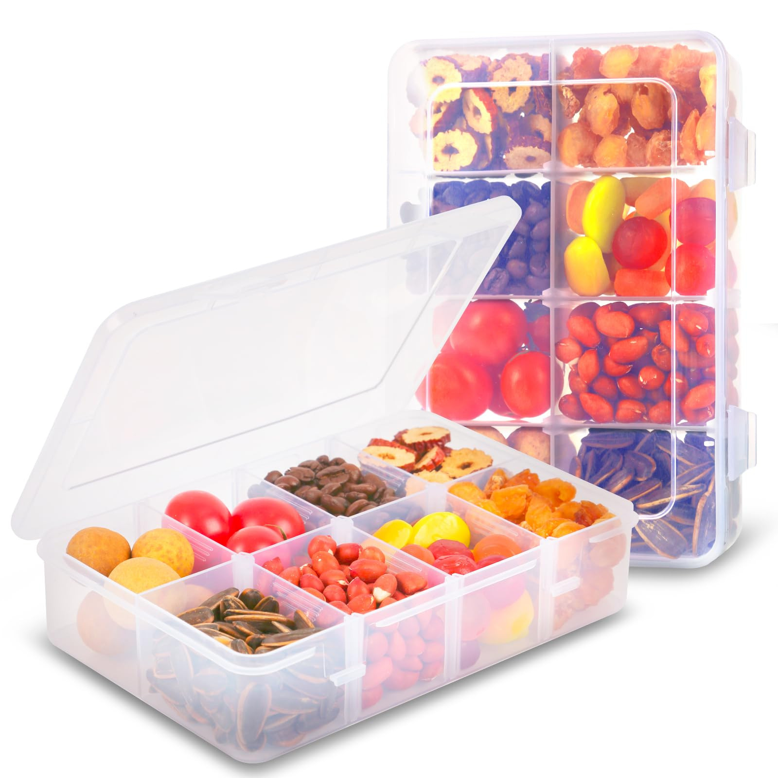 AQSXO Box Container for Kids, 8 Compartments Snack Containers Reusable Meal Prep Lunch Containers... | Amazon (US)