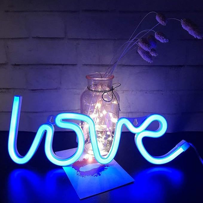 Love Neon Sign for Wall Decor,USB or Battery Decor Light,Neon Light for Bedroom,Decorative LED Si... | Amazon (US)