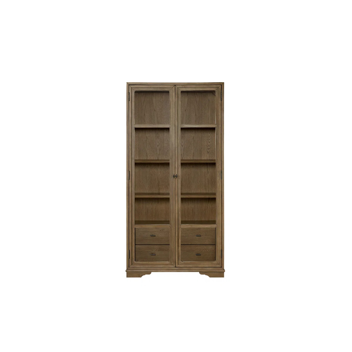Deemston Tall Display Cabinet with Tempered Glass Doors, Adjustable Shelves & Cedar-Lined Drawer ... | Wayfair North America