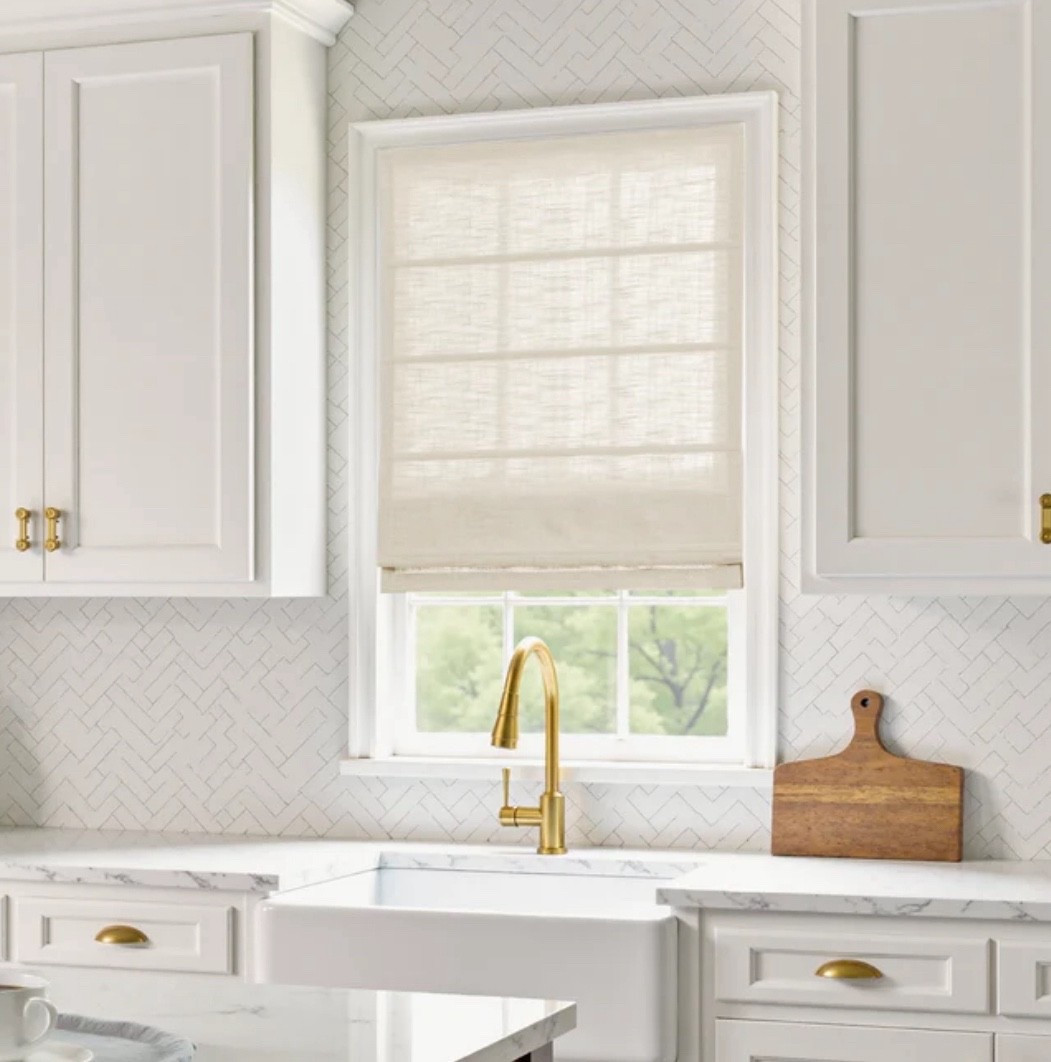 Linen blend fabric Roman shade from Two Pages. More style and fabric options available. 

These are beautiful shades and easy to install. 

Use coupon code: MENDEZMANOR for 20% off your order! 

#LTKHome #LTKSaleAlert