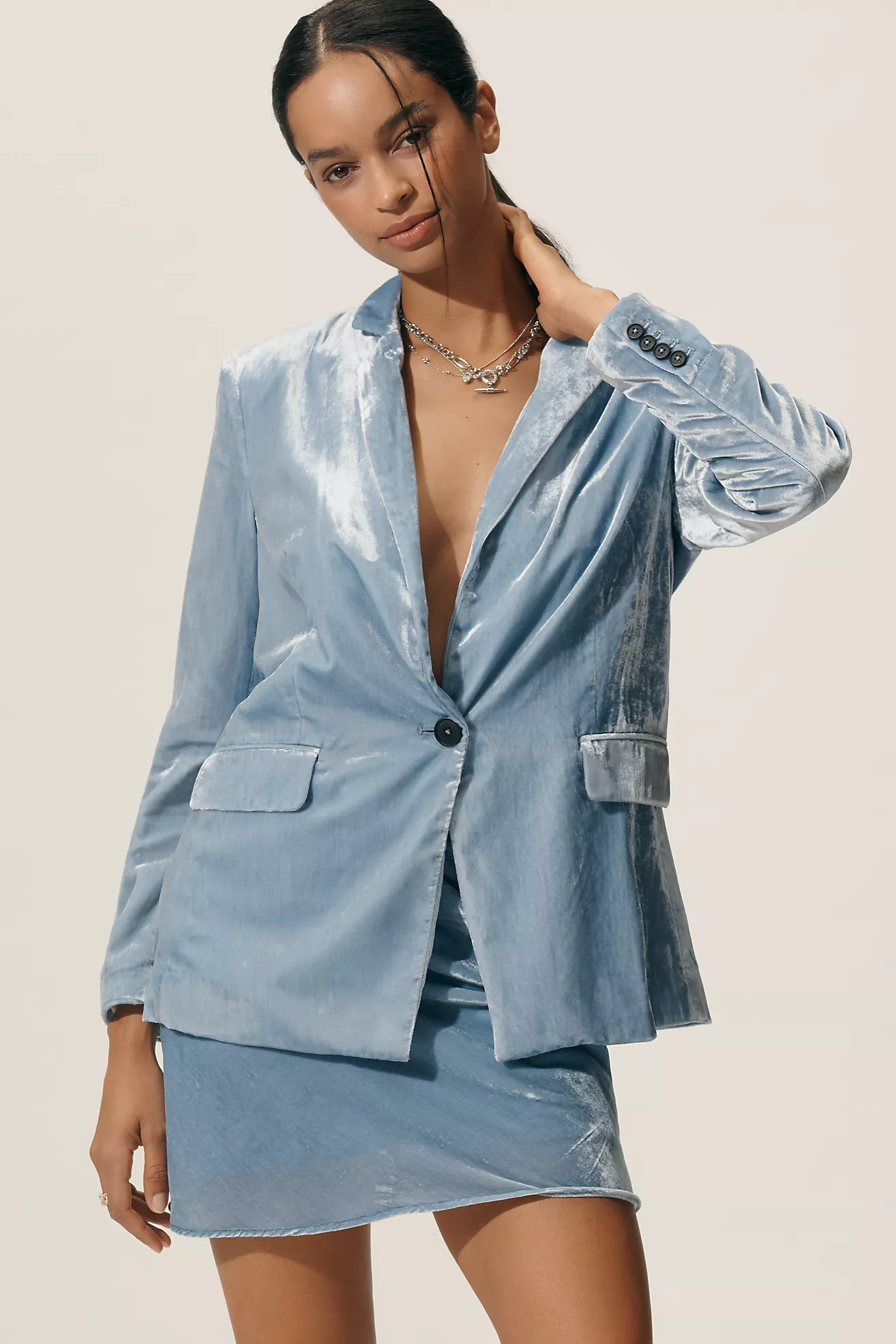 The Tessie Blazer by Maeve: Velvet Edition | Anthropologie (US)