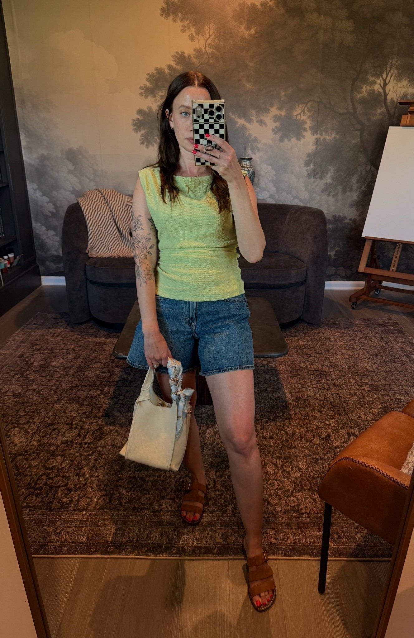 Summer petite outfit  

Summer outfit, summer trends, casual summer outfit, petite summer outfit, summer fashion, summer style, petite style, petite summer style, casual petite outfit, minimal outfit, minimal summer outfit, green top, ruched top, summer top, shorts, denim shorts, dad shorts, sandals , suede sandals, tan sandals, shoulder bag, leather bag, white bag, white purse, gold earrings, gold hoop earrings, gold necklace, minimal jewelry  #casualoutfit #petiteoutifts #summeroutfits #summeroutfit2026 #summertrend

#LTKxAbercrombie #LTKPetite #LTKootd