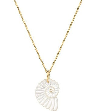 Electric Picks Summer Seashell Resort Short Pendant Necklace - Gold/White | Dillard's